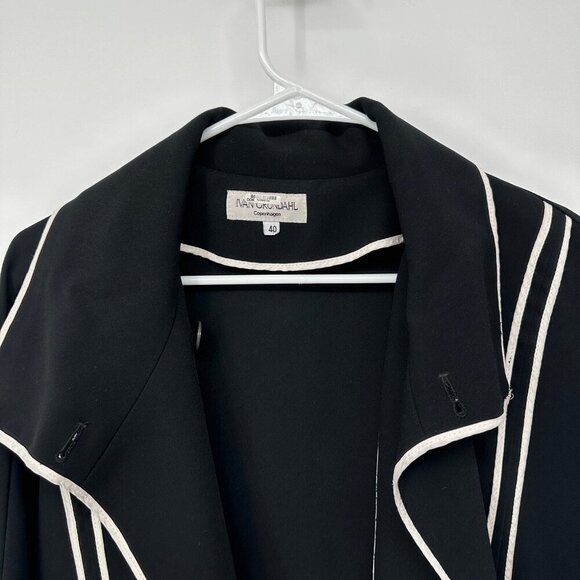 Ivan Grundahl Copenhagen Womens Tunic Jacket Black White Size Large EU 40 Flowy - Picture 3 of 8